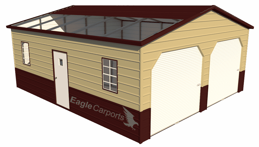 Metal Garage With Boxed Eave Style Roof Metal garages for sale