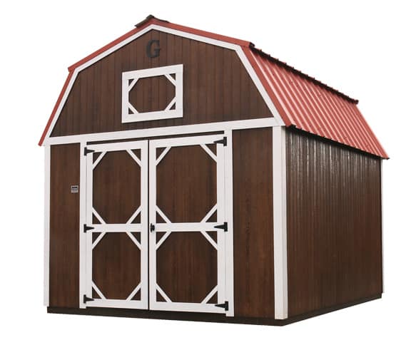 Portable barn with loft, brown