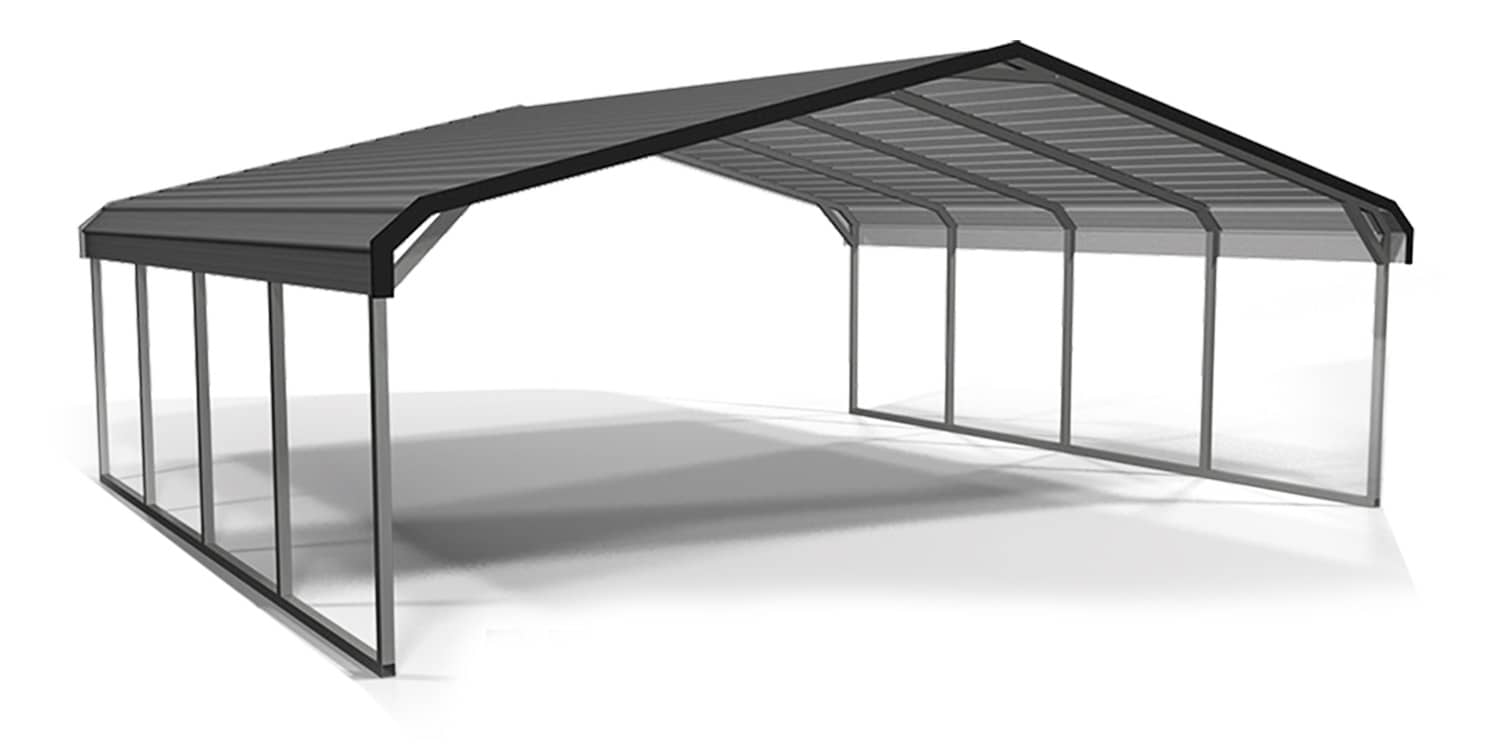24x20x8 Regular Roof Metal Carport - Eagle Carports